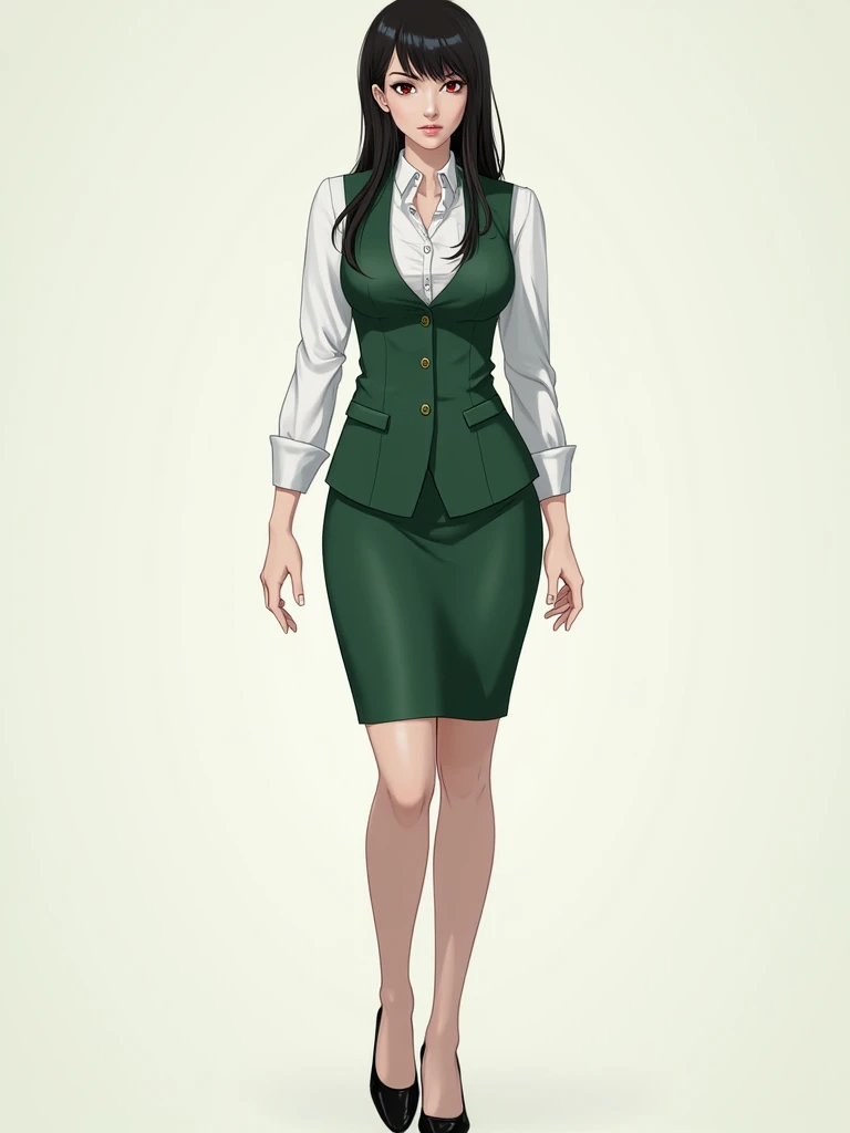 Yor Forger, Age: 27, Height: 170 cm (5'7"), Yor is a very beautiful, graceful, and fairly tall woman in her late twenties, with a slender, curvaceous frame. She has long, straight, black hair reaching her mid-back with short bangs framing her forehead and ...