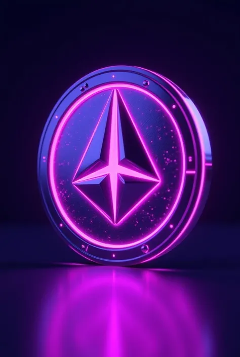 Create a coin for a crypto that has a purple neon color