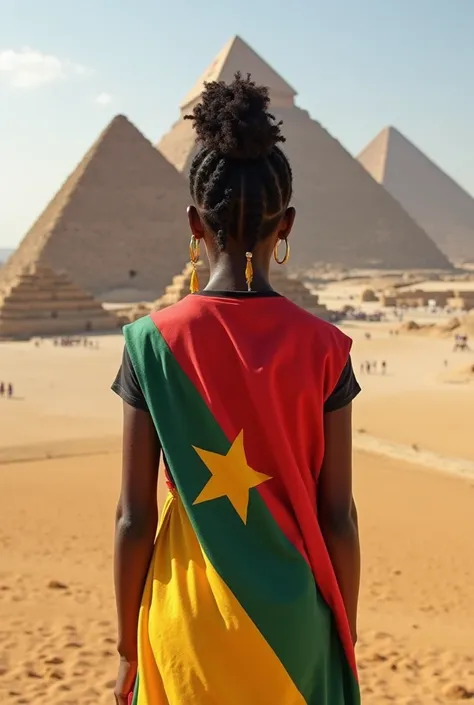 Une fille de nationalité congolaise de la République démocratique du Congo ayant la morphologie des habits de l'Est ou de Goma , mesurant 1m75 , ayant les cheveux naturels long normal regardant les pyramides de l'Égypte avec un polo derrière on a déjà écri...