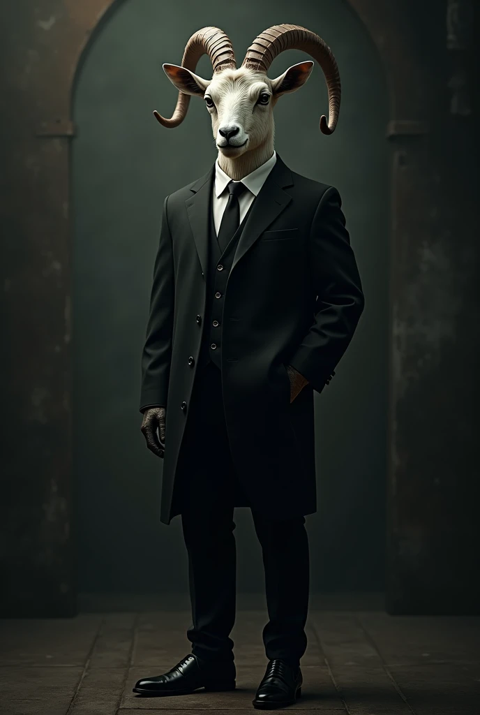 Free mason goat with black suit