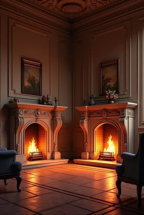 There are 2 fireplaces.