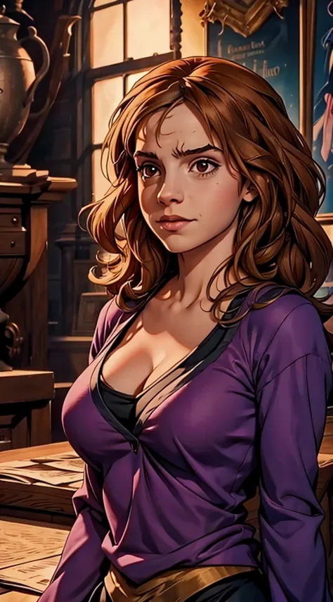 hermione. comic style, busty