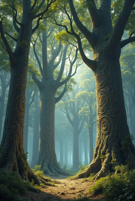 Trees made of maori patterns