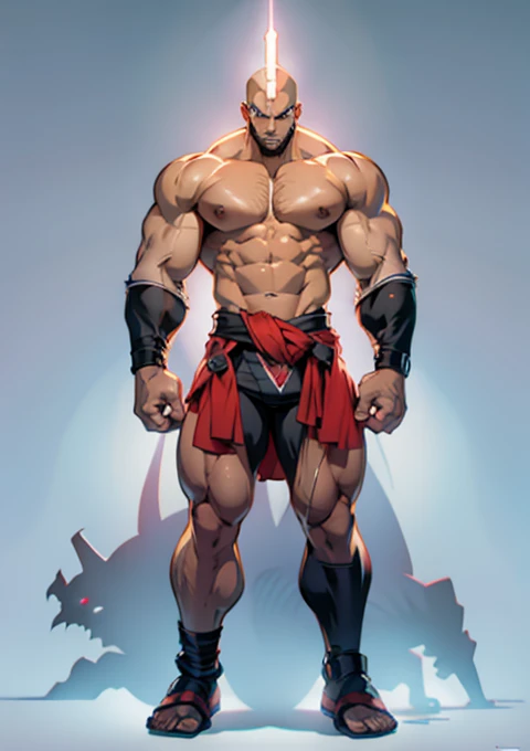 Generate an anime-style art image of a very strong mutant , lots of muscle mass and quite frightening, anime style art