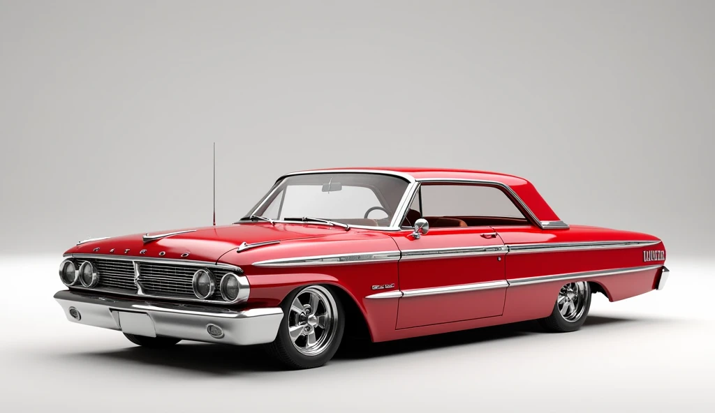 create an ultra-detailed 3D render, of a modern day 1963 Galaxie 500  'Red' color