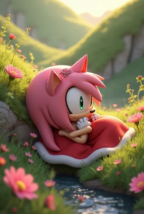 Amy Rose sleeping 