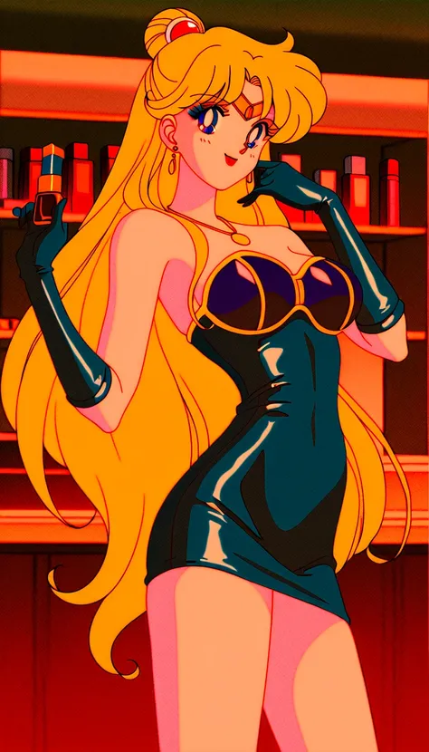    score_9,   score_8_   up the side ,   score_7_   up the side  ,    Masterpiece,    Hi-Res,    shiny clothes,      alone, Atsugesho:5.0,(Minako Aino\(Sailor Moon\)),   Heavy makeup,    long hair, (   blonde:1.1),  (   white skin:1.3), , Red gem on forehe...