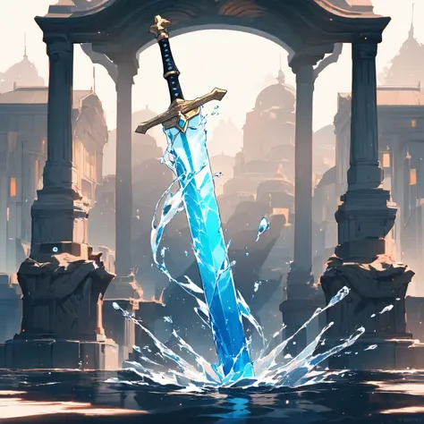  high resolution, sword imbued with water 