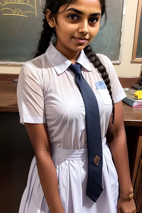 A full pic of Very Indian young dusky village girl in school dress