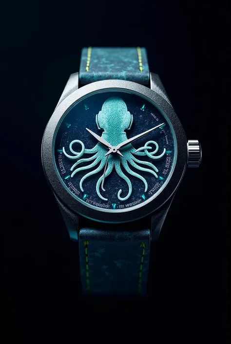 A wristwatch with a squid pattern