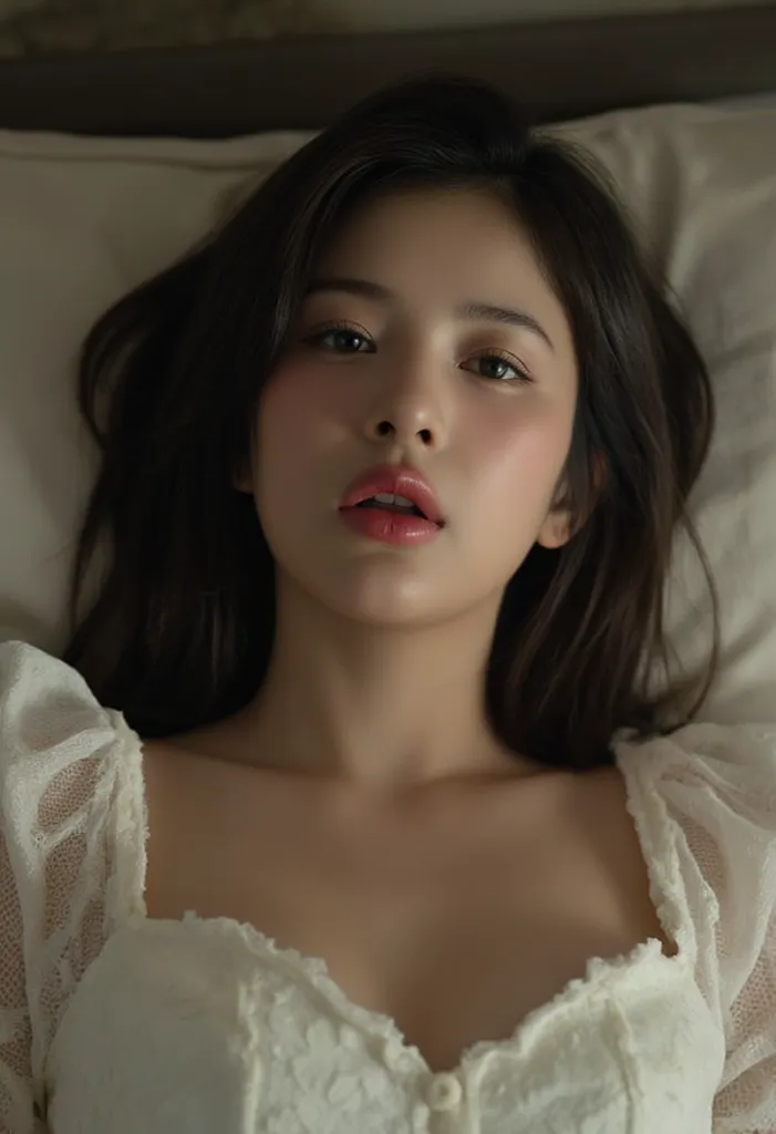 extremely quality photo, sharp focus, epic realism, realisitic, source_photo, proper alignment, young japanese actress, orgasmic climax, at bed, (((in exstasy)))、(Mouth wide open), (moaning mouth), (eyes loosely closed), (((Deep red lip))), 85-50, 