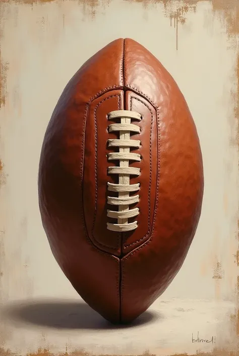 RUGBY BALL WITHOUT BACKGROUND, LIKE PAINTING WOODEN PAINTING