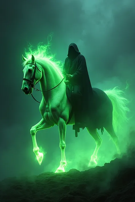 Ghost riders horse with green flames