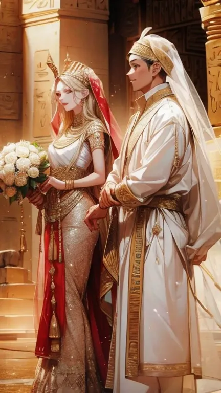 Pharaoh's wedding in ancient Egypt.