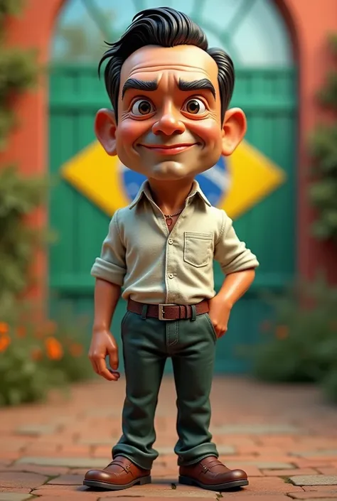 Bolsonaro former president of Brazil full body Disney doll style