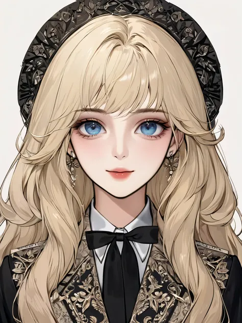 (extreamly delicate and beautiful:1.2), 8K,(masterpiece:1.0),(best_quality:1.0), 1 girl, and intricate detailing, Enlarged textures, and intricate detailing, finely eye and detailed face, and intricate detailing, platinum blonde long hair, (sweet smiley), ...