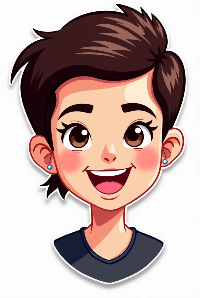 Make a logo sticker of a  youtuber called 'AINA SABHA', fun, modern, short hair, cute girl, chibi, without background,