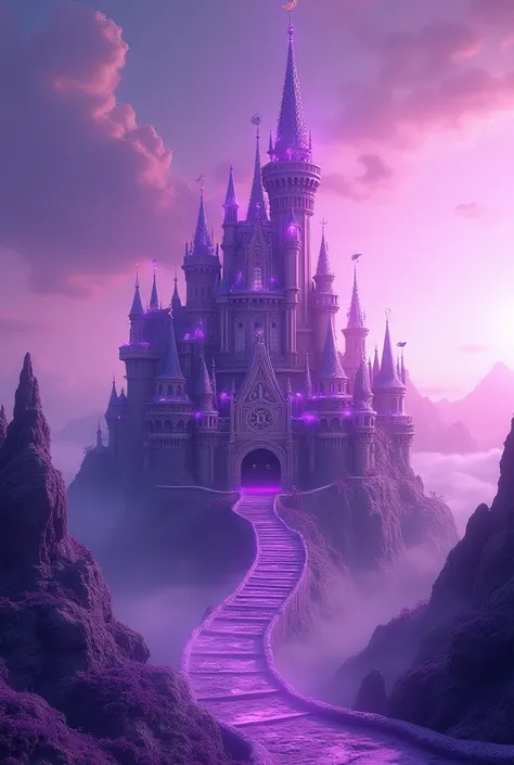 purple castle　Purple background