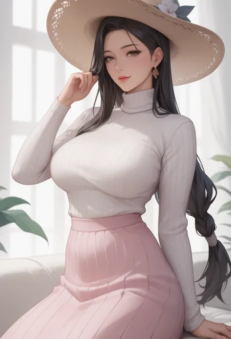 Score_9, Score_8_up, Score_7_up, Score_6_up, Score_5_up, Score_4_up, Source_anime, Tag1, Tag2, Quality_masterpiece, Anatomically correct, Detailed skin,mother, milf, mature female, perfect face, perfect lighting,Black Hair、Straight Hair、Long hair tied in a...