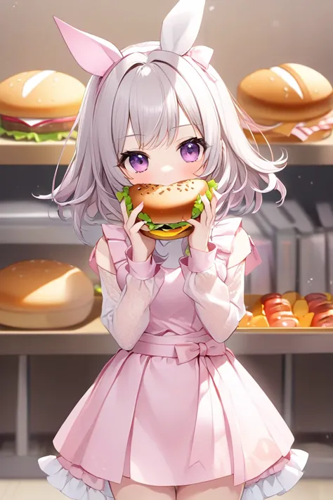 Hold a hamburger、 Karen Chang(Uma Musume）