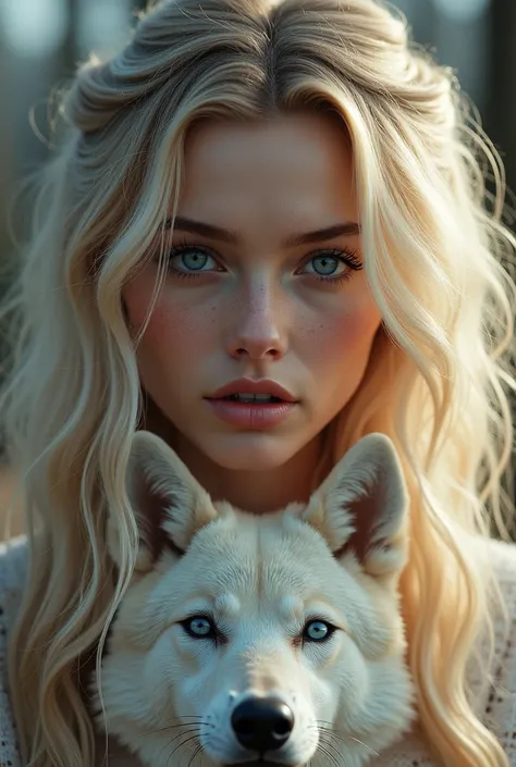 A beautiful Nordic woman with long wavy very blonde hair down to her waist, blue eyes, and a delicate facial features in the style of a Norwegian or Swedish woman, (best quality,4k,8k,highres,masterpiece:1.2),ultra-detailed,(realistic,photorealistic,photo-...