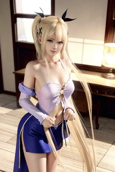 Marie Rose, anime girl with blonde hair and hair ornament, artwork in the style of guweiz, photorealistic anime girl render, photorealistic anime, Hyper realistic anime, Anime. Soft lighting, soft portrait shot 8 k, Realistic anime art style, 3 d anime rea...