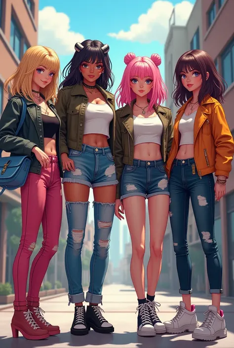 four cool girls