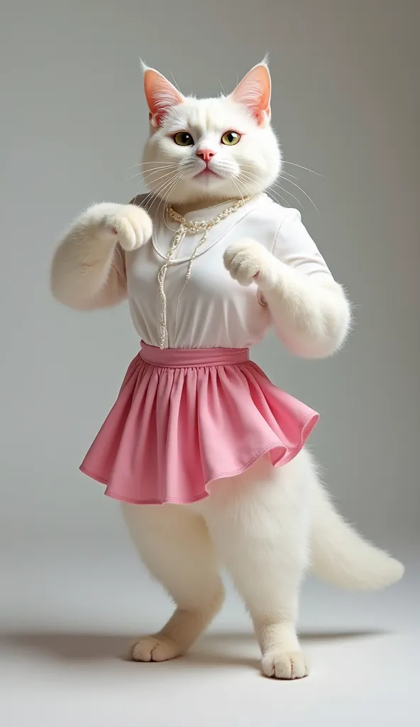    photorealistic portrait of dressed animals - a white **** cat is a muscular dancer, (  Dynamic hip hop dance pose   ),    high quality   , (adorable),   intricate details  ,      highly detailed      ((Hip Hop Fashion)),     highly detailed     decorati...