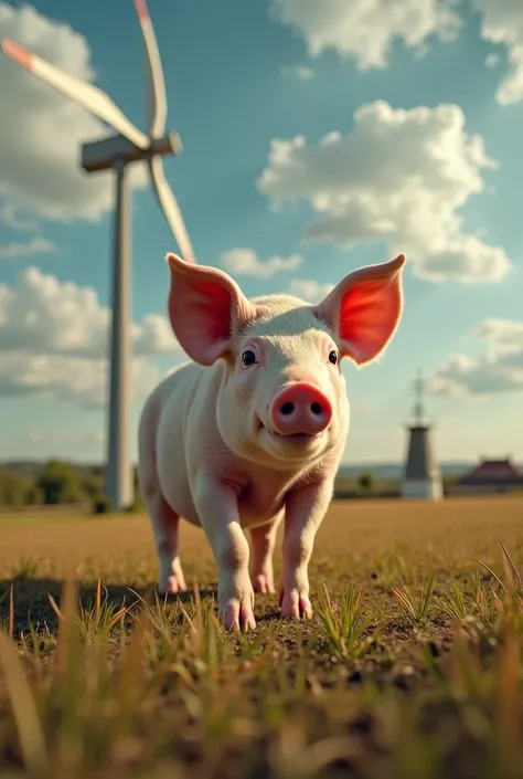 Want to make a commercial video about the novel “Animal Farm” related to the moment when the pig Snowball wants to build a windmill to provide electricity to the farm. The duration of the video must be between 30 seconds and 1 minute and to include the slo...