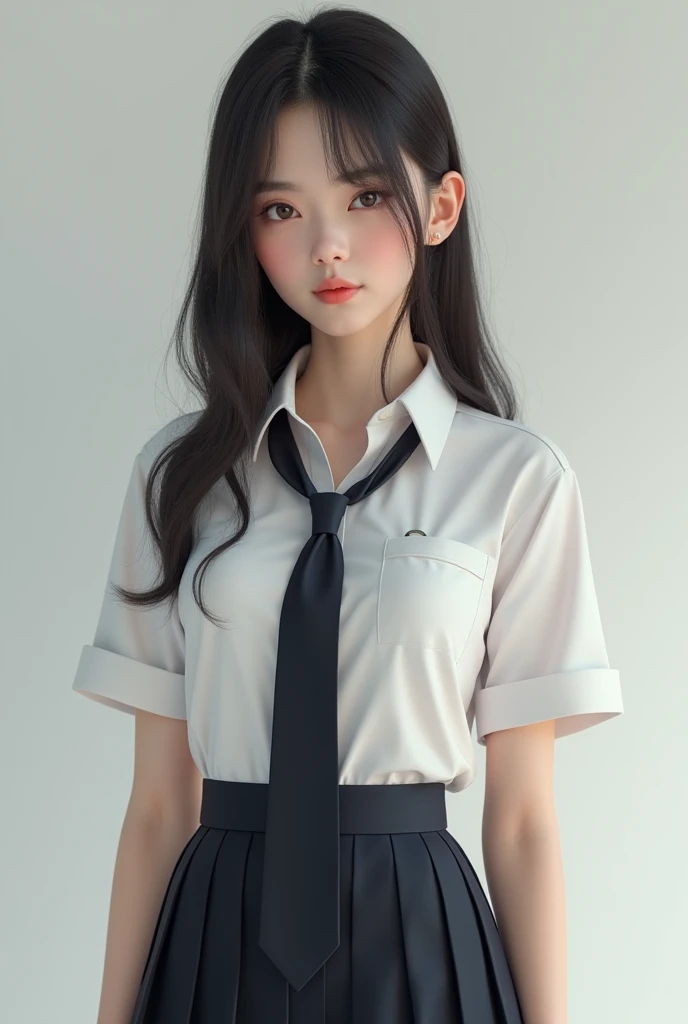 A mature schoolgirl，Idol，3D Rendering,  dress，Realism,