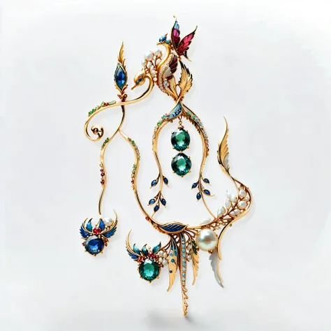 masterpiece. exquisite brooch , Depicts a Malagasy tourmaline phoenix , precious gemstone . Exquisite craftsmanship . high quality . Excellent improvements . (( Super Fine )). Table decoration , ...