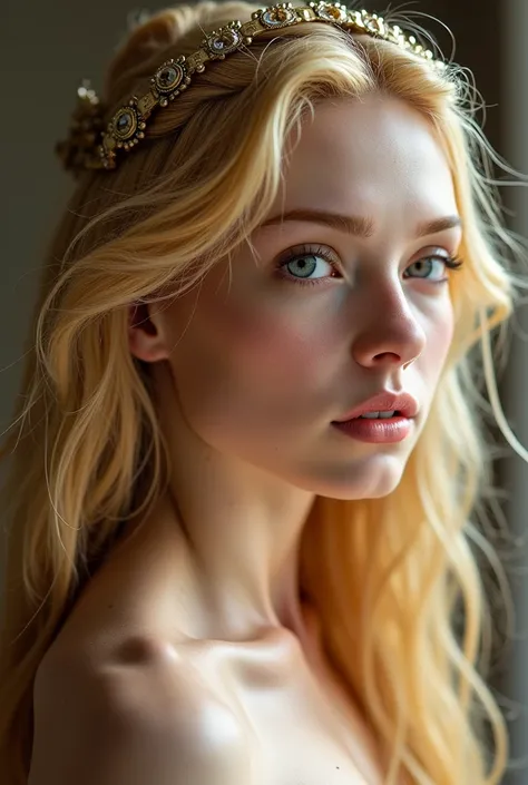 (superreal), (Figure), ( high resolution ), (8 k), ( very detailed), (Best Figure), (detailed and beautiful eyes ), ( viewer ), ( Super detailed), ( Masterpiece ), (wallpaper), ( detailed face), Generate a realistic image of the captivating blond goddess o...