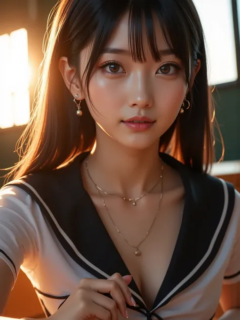 ((cowboy shot, from below)), pupils sparkling, light smile, Ultra-realistic, accurate, anatomically correct, textured skin, high details, highres, Cinematic lighting

solo, korea idol,beautiful Korean girl, very cute beautiful face, little mouth, beautiful...