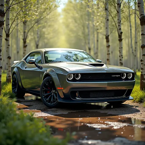    2020 Dodge Challenger released in a birch grove