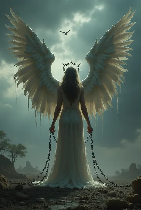 angel with chains on her wings