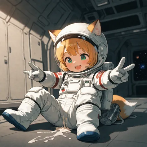 Adorable,loli,astronaut,spacesuit,space_helmet,bubble_helmet,gloves,cum_in_helmet,happy_sex,fullbody,1girl,fox_girl