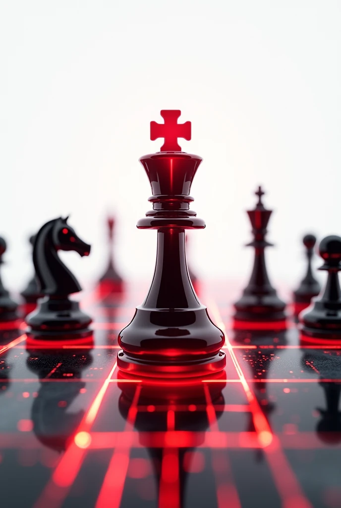 Your Work Will Shine in the Digital World!" – A visually striking image featuring a chessboard in a digital world, where a single glowing chess piece (such as the king or queen) stands out, symbolizing a successful business or brand. The other pieces aroun...