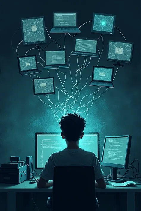 Computer addiction poster drawing 