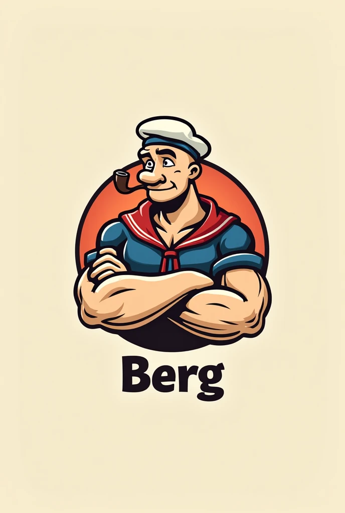 A logo with the image of the character Popeye with the name Berg below the image 