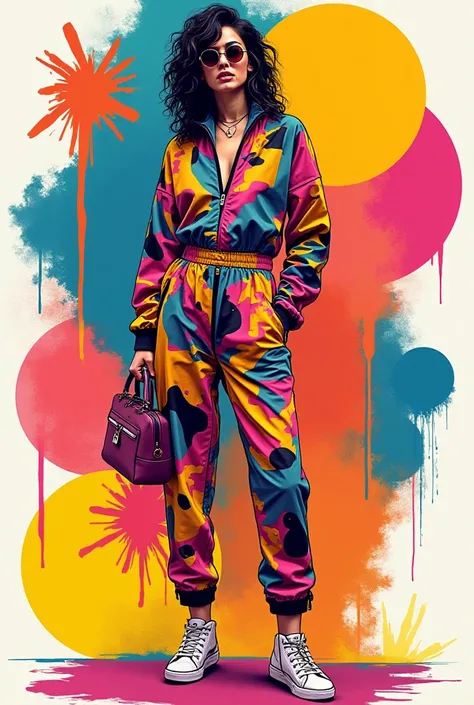 Create a fashion illustration of theme pop art punch 