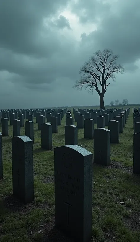  Realistic style, Dark atmosphere, military graves 