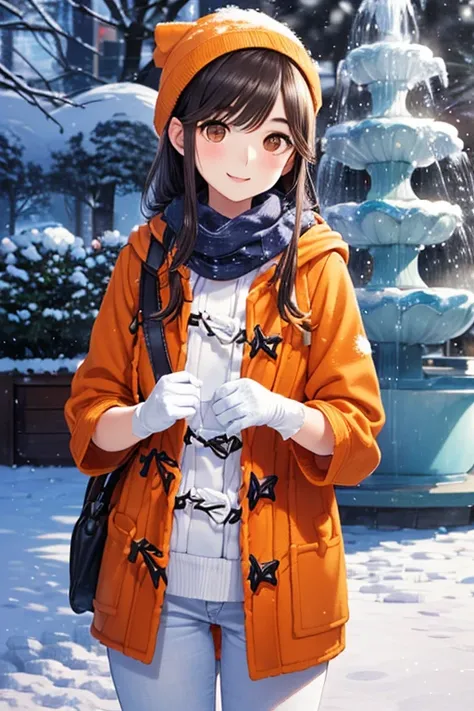 Takane Manaka, shiny brown long hair,  beautiful brown eyes, smiling face, sparkling pupils, (fine grain), highly detailed eyes, highly detailed face, highly detailed eyes,, (masterpiece:1.2, best quality), 1 girl, cowboy shot,, 


cowboy shot,




(((In f...