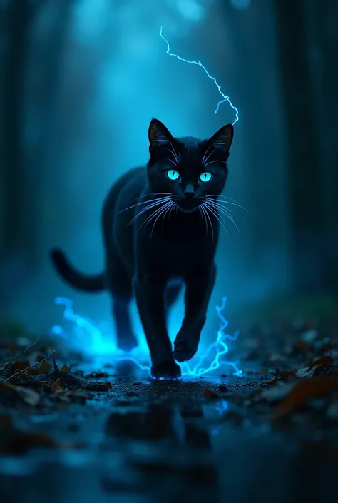 It feels like a black cat is walking here、Wears blue lightning
Cats alone
