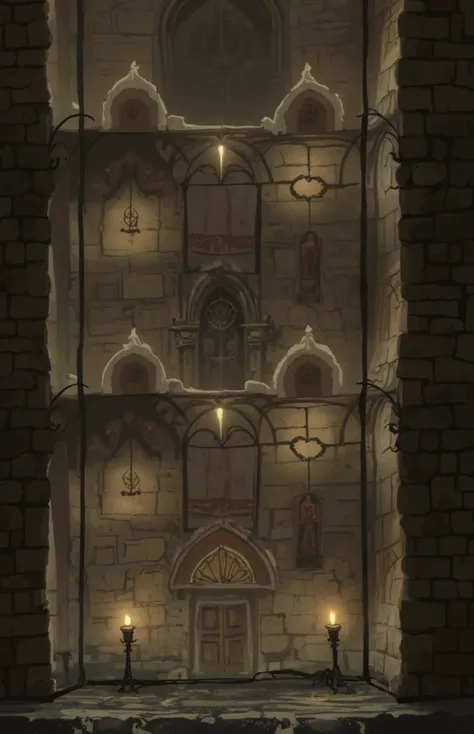 Background for mobile game, inner part of a tower, in a dungeon background, medieval castle background, castle background, dark castle background, gloomy medieval background, cathedral background, dark stone walls and pillars, medieval background, backgrou...