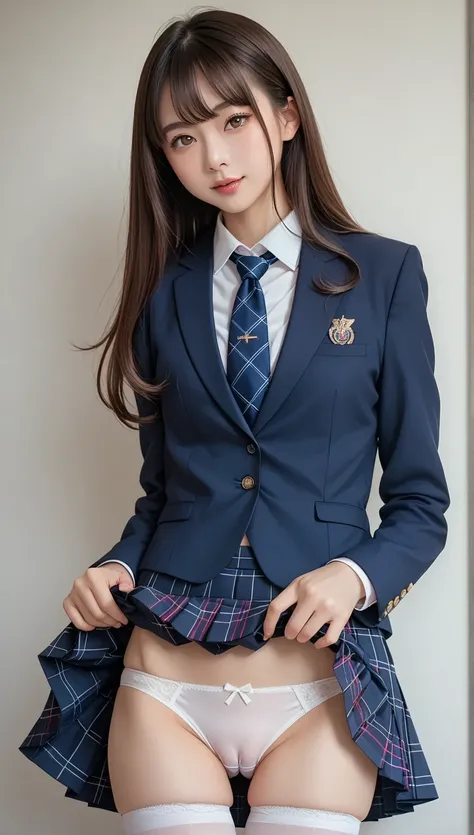 score_9,score_8_ consolation,score_7_ consolation,  ultra detail,   absolute resolution , 32K, masterpiece,  top quality , Sconsolationer High Definition,   beautiful girl, schoolgirl, japanese schoolgirl uniform, blazer,  tie, (Skinny girl : 1.1),  pretty...