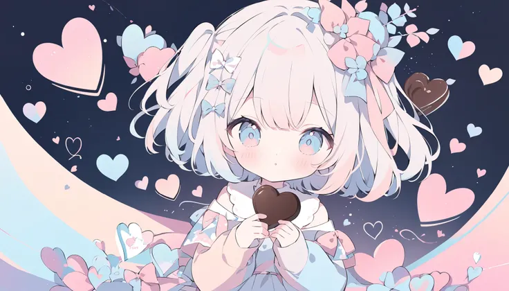  valentine,chocolate,Abstract, cute, pastel color ,A light touch,Light color, illust