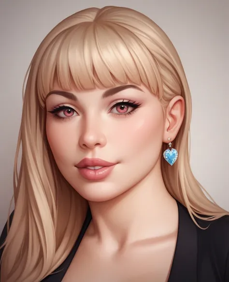 *"Create a highly detailed, realistic full-body portrait of a woman in a outfit without being vulgar standing with a confident posture. She is approximately [desired age] years old. Her hair is [hair length], [hair type], and [hair color], with [bangs type...