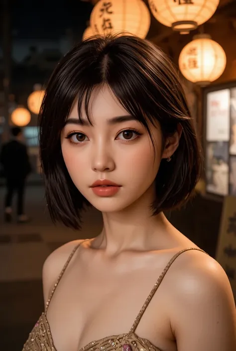 Short Hair Outdoor Fair Skin Disheveled Hair Open Mouth Japan Woman,big breast ,Super Cute, Soft and Face, Brown Hair, 8K Resolution, Ultra Realistic, Super Definition, Soft Body Toned Ass Night, ((Highest Definition, 8k, Masterpiece: 1.3)), Super Definiti...