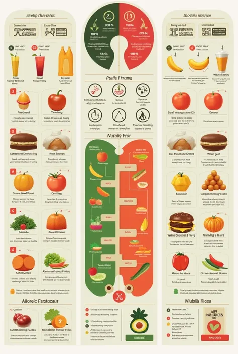 I need you to make a triptych of foodmaps for a person who can't read and can understand it even a , I need the triptych to be explained on its own and that it does not have an informative text 