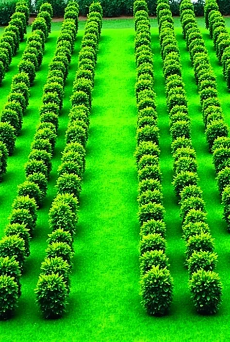 Bushes are planted in rows, each row has 9 bushes
